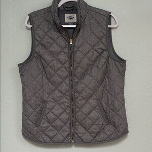 Old Navy Women's Charcoal Quilted Vest